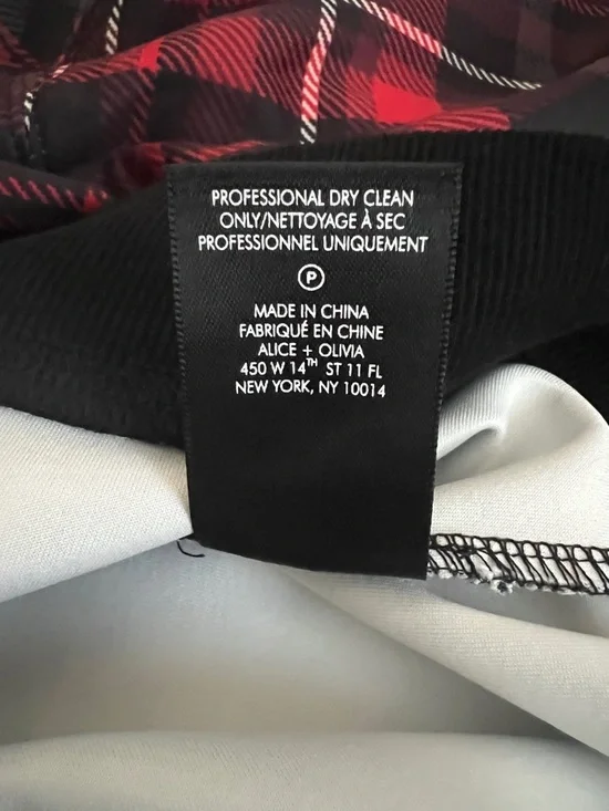 Alice + Olivia Natalie Mix Plaid Off The Shoulder Sweatshirt - Picture 7 of 12